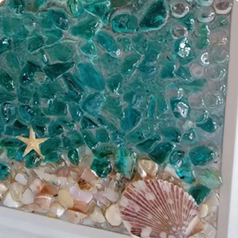 Ocean Theme Sea Glass Art Kit For Adults Photo Frame Easy Operation DIY Mosaic Arts And Craft Kits Handmade