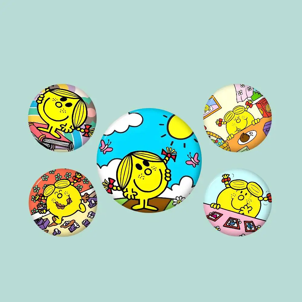 Children M-Mr Men L-Little Miss Anime Brooches Cute Cartoon  Badge Jacket Jeans Lapel Pin Gift Accessorie