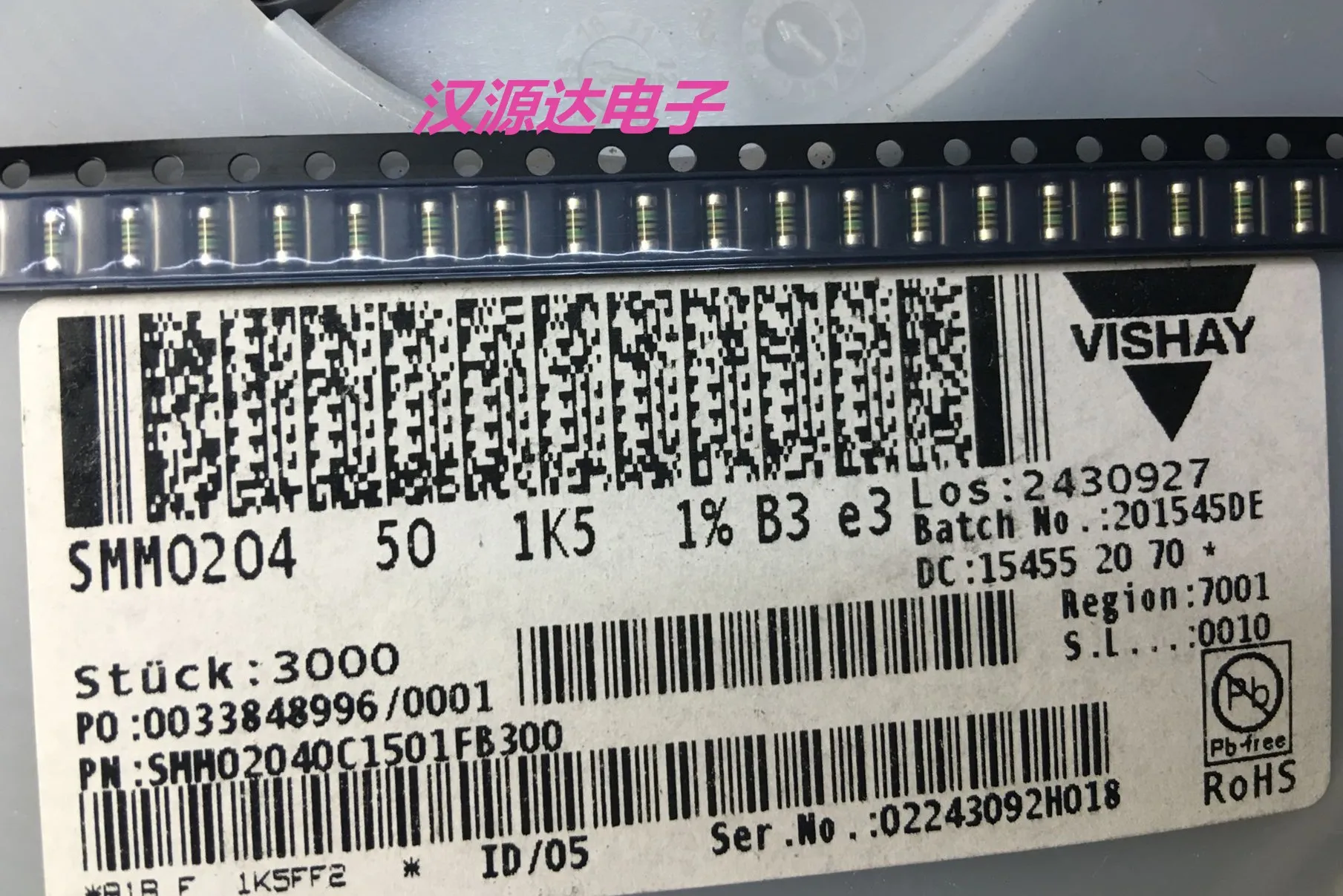 

100 шт./лот SMM02040C1501FB300 0204 1K5 1.5K 1% 1/4W электронные чипы, новые