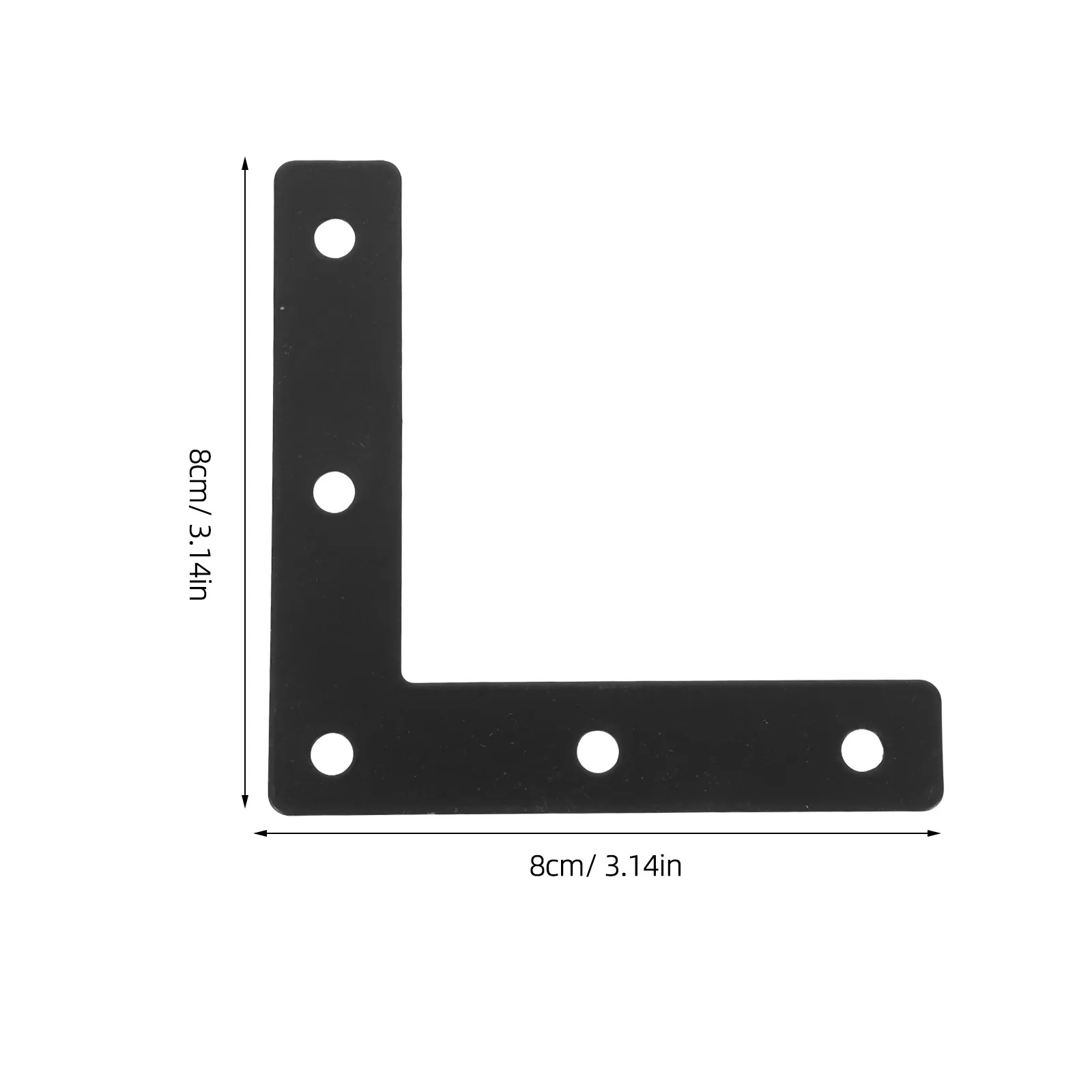 12Pcs Black Baking Finish Iron Corner Brace Heavy Duty L Shape Brackets for Wood Metal Shelves Wall Mount Household Hardware