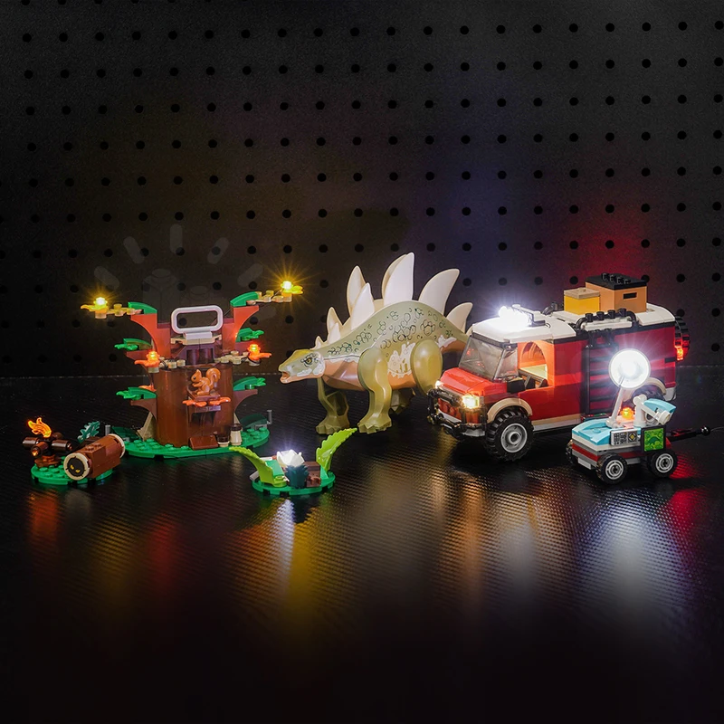 Brick Bling LED Light Modelo 76965, Adequado para Stegosaurus, Presentes Discovery Block, Incluindo Apenas Acessórios de Iluminação