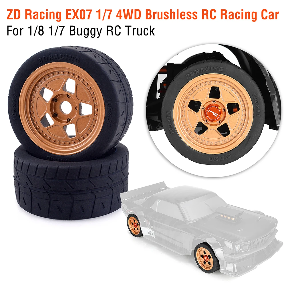 2PCS/4PCS 109mm RC Tires Wheel 17mm Hex Hub 8585 Tyre for ARRMA ZD Racing EX07 1/7 4WD Brushless RC Racing Car