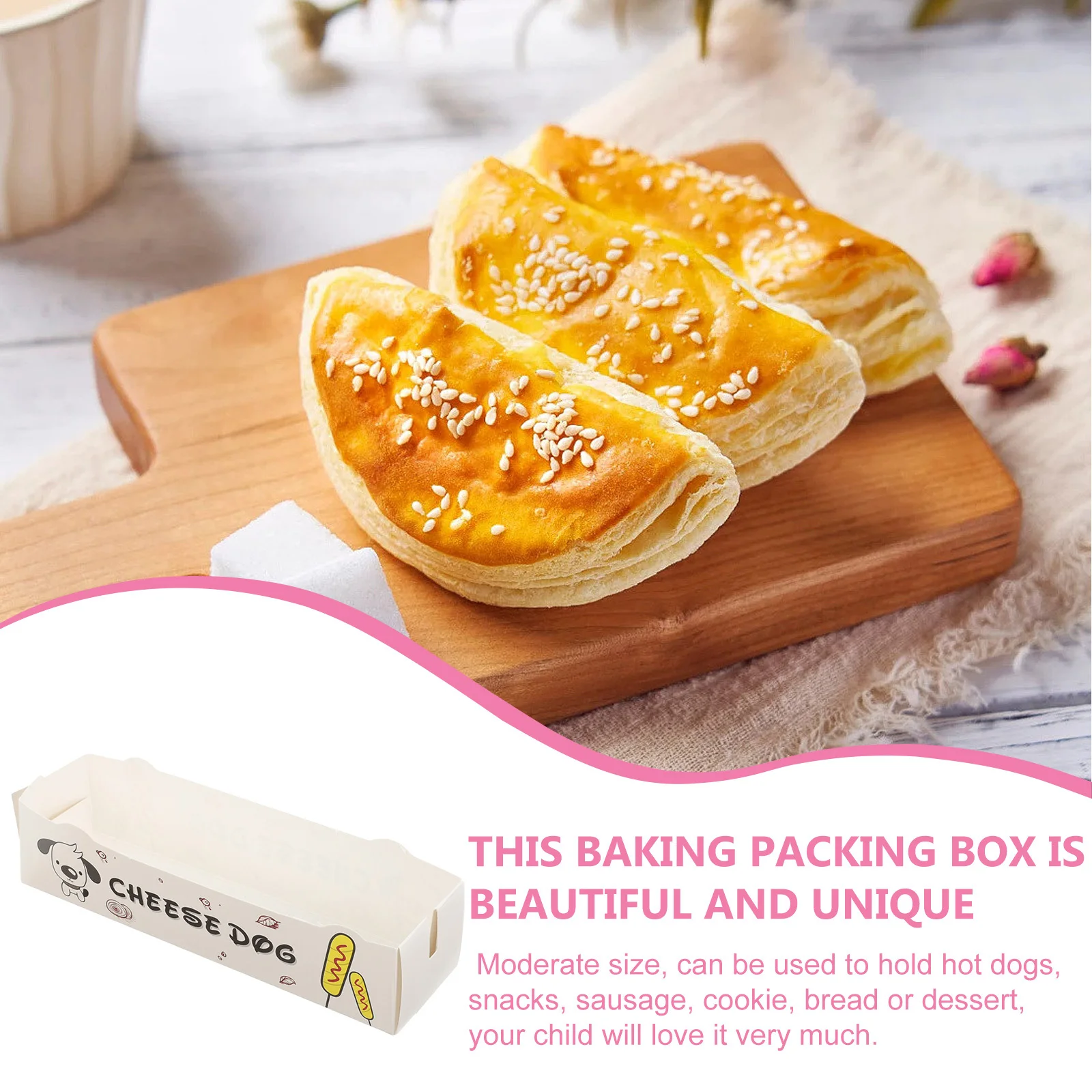 

100Pcs Hot Dogs Paper Boxes Multipurpose Food Containers Suitable for Weddings Birthdays Parties Snack Storage
