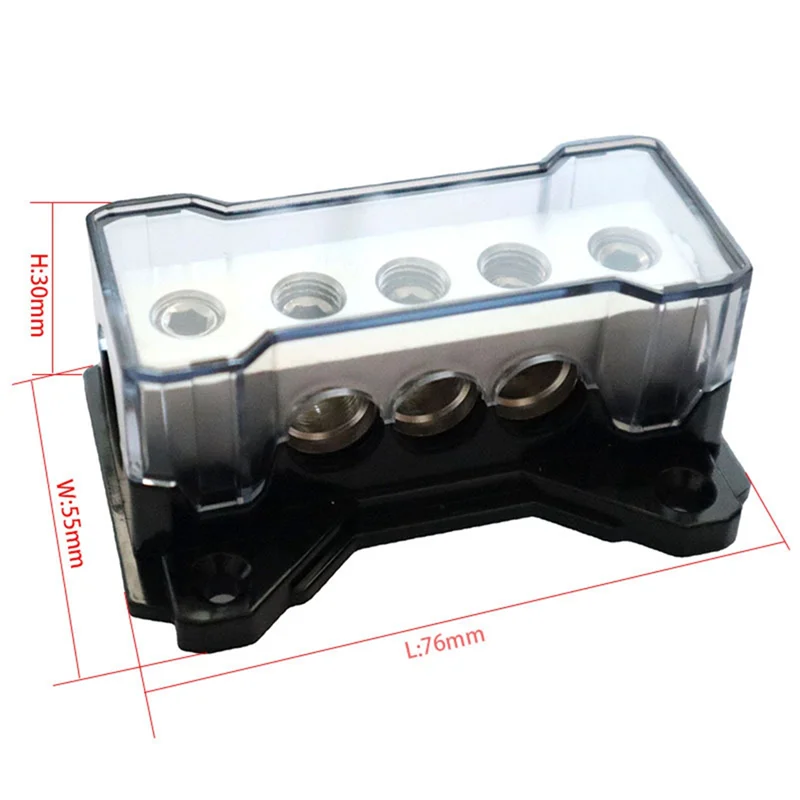 Divisor de bloco de distribuição de energia elegante, amplificador de potência modificado de áudio para carro, hub de fio de aterramento, caixa de junção de solo negativo