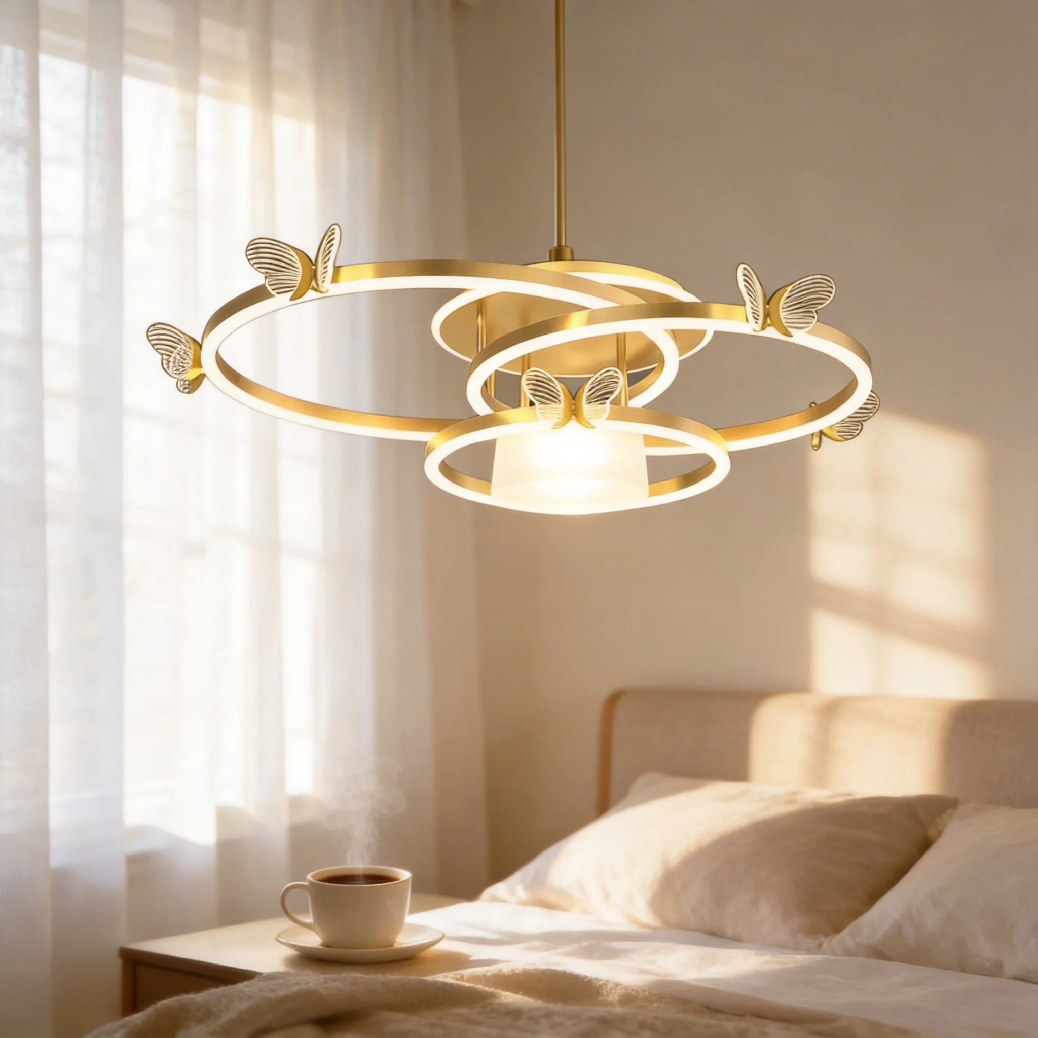 Modern Simple Luxury Butterfly LED Ceiling Lamp Super Bright Household Light for Living Room Fashion Luxurious Atmosphere