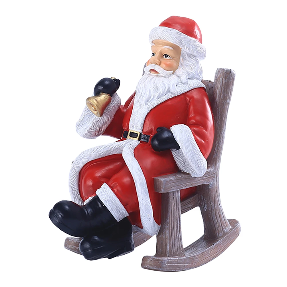

1Pcs Santa Claus Christmas Ornament Handcrafted Resin Rocking Chair Tabletop Adornment Festive Home Decor for Holiday Season