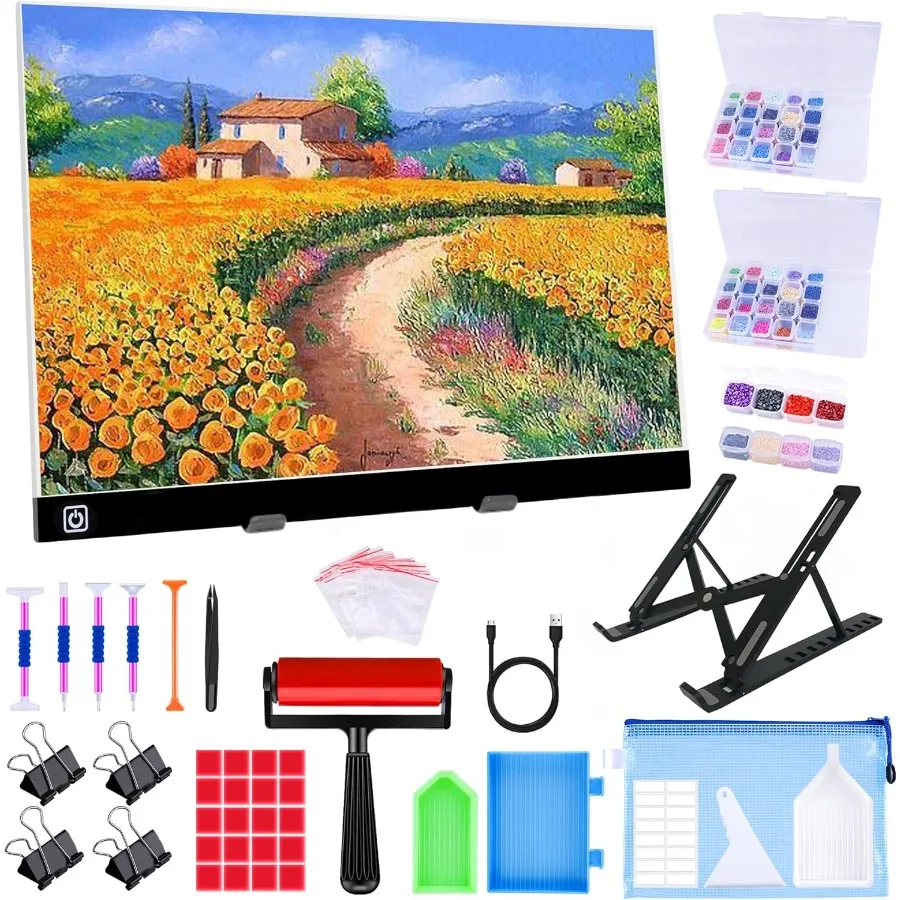 

A3 LED Light Pad for Diamond Painting Diamond Art Light Board Kit Adjustable Brightness Light Box for Tracing with Diamond Pain