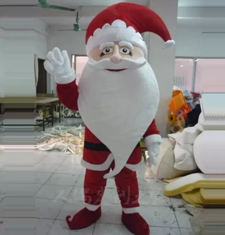 Papai Noel espuma mascote traje, Desenhos animados bonitos, Vestido de Natal luxuoso, Fantasia, Dia das Bruxas, Venda quente