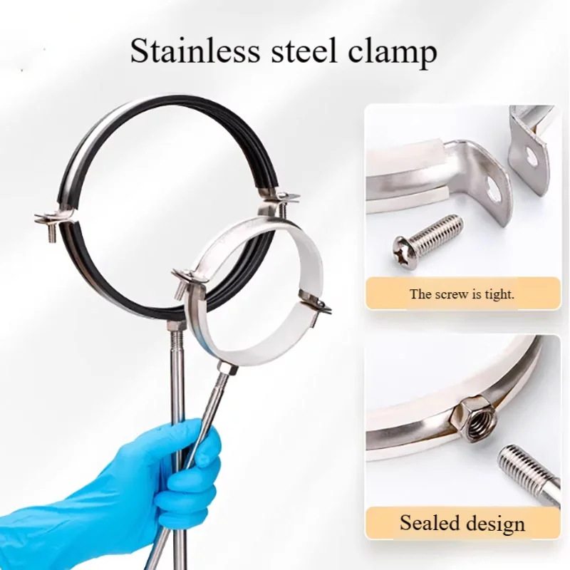 304 stainless steel clamp glass tube clamp chromatography column clamp hanging hoop iron stand laboratory instrument pipe hoop