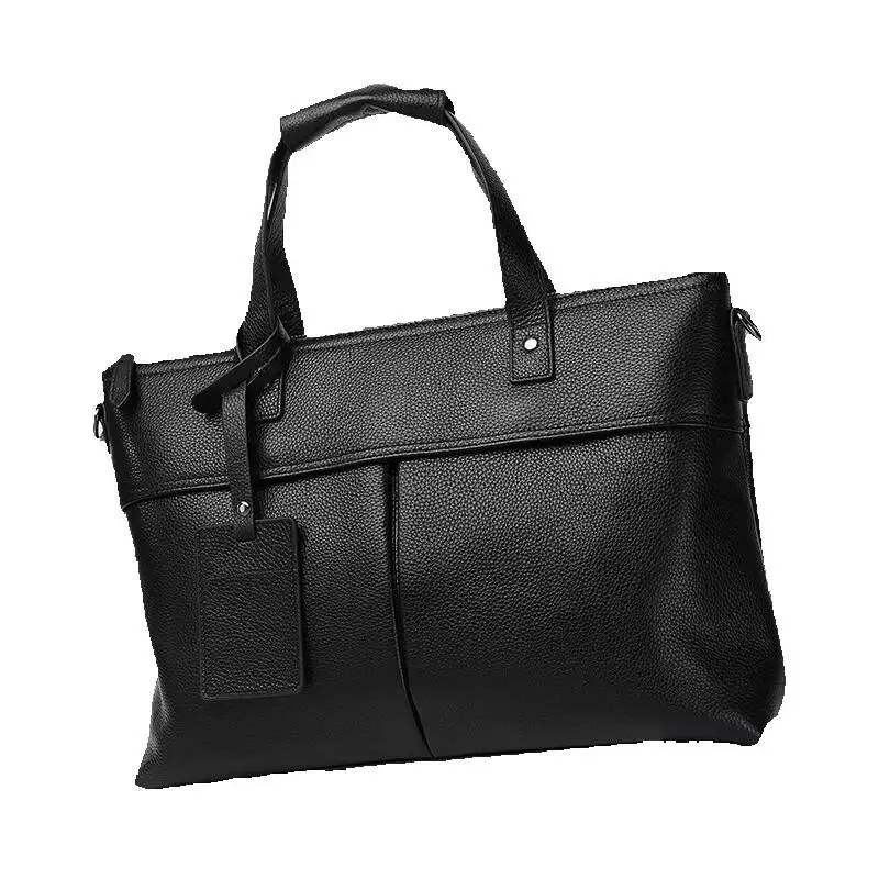 حقيبة يد بكتف واحد للرجال 2025 جديد مكتب السفر ركاب حقيبة رجالية فاخرة حقيبة جلدية أصلية حافظة أعمال موجزة #4