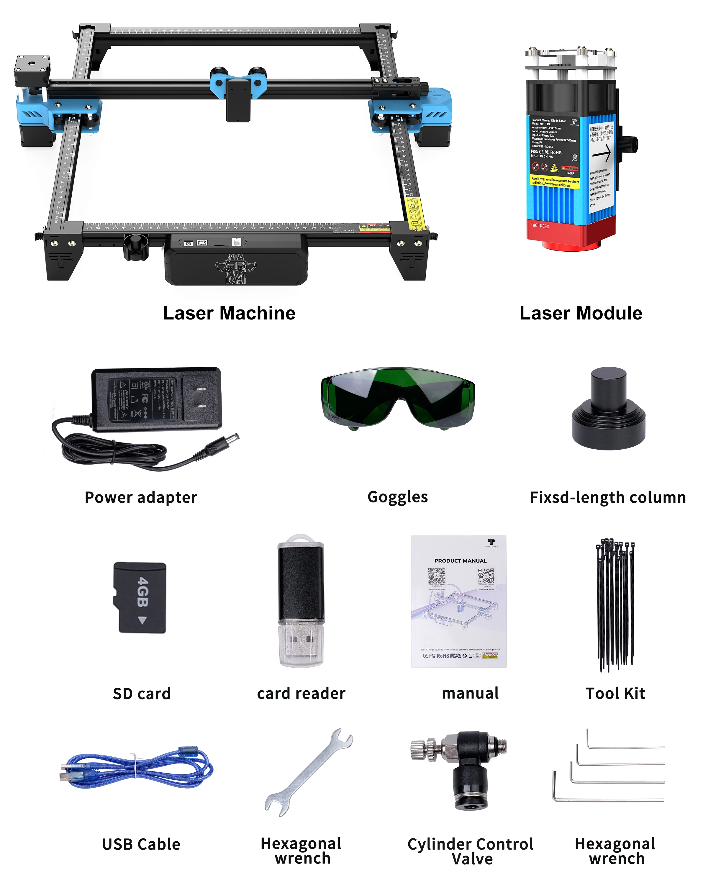 آلة النقش بالليزر TwoTrees TTS-10 Pro 80W/TTS-55Pro 40W قطع النجارة باستخدام الحاسب الآلي للخشب والجلود والفولاذ المقاوم للصدأ وما إلى ذلك #5