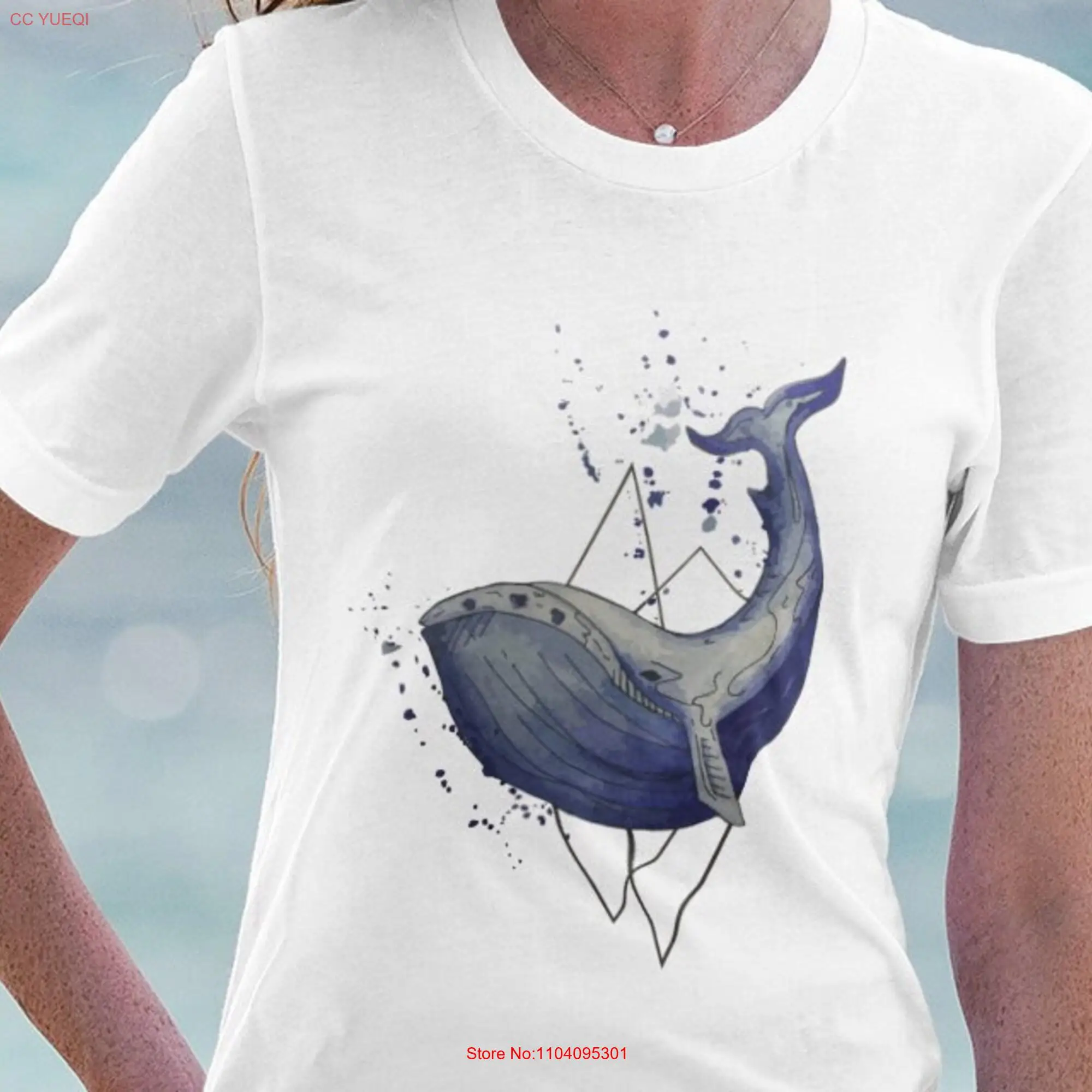 Blue Whale T Shirt Beautiful Animals long or short sleeves