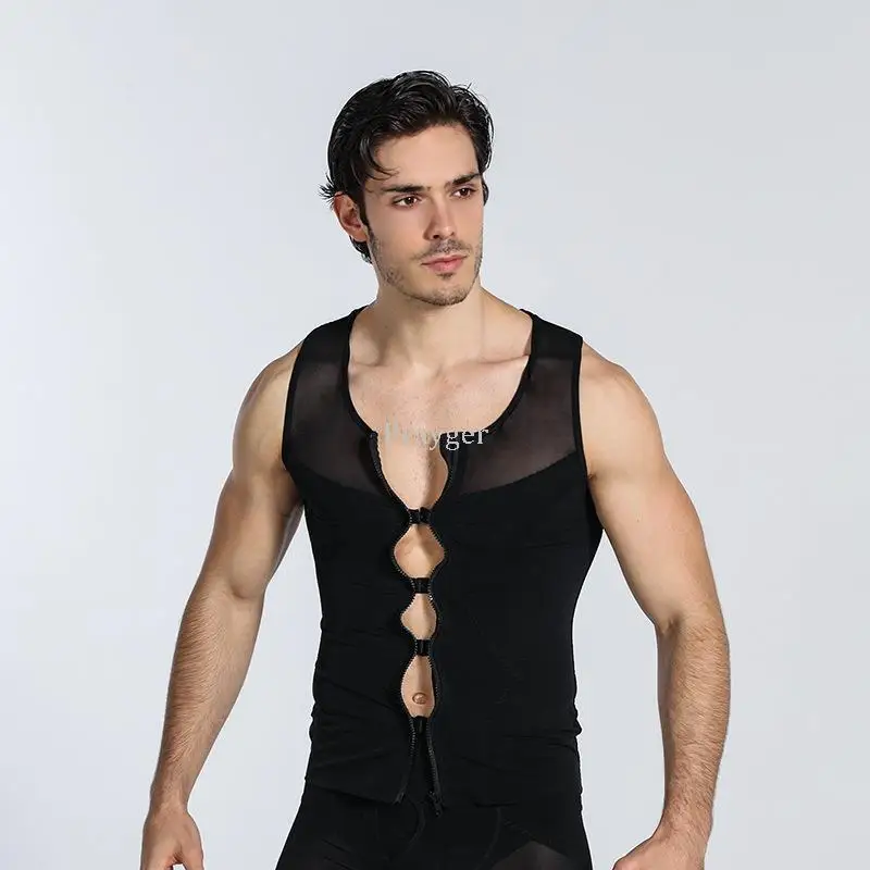 Hombres Body Shaper Corset Ginecomastia Tops Adelgazamiento Cintura Control Pecho Chaleco Belly Trimmer Abdomen Ropa interior