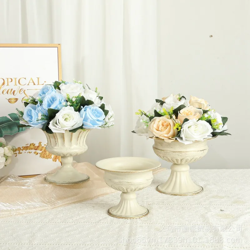 Vintage Style Flower Pot Urn Vase  Flower Pot Roman Planter Floral Arranging Floral Art Pillar Metal Wedding Party Birthday