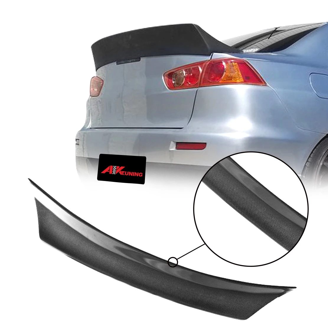 

For Mitsubishis Lancer EVO X 2008-2015 Rear Carbon Fiber Spoiler Evolution Duckbill Trunk Lip Spoiler Wing