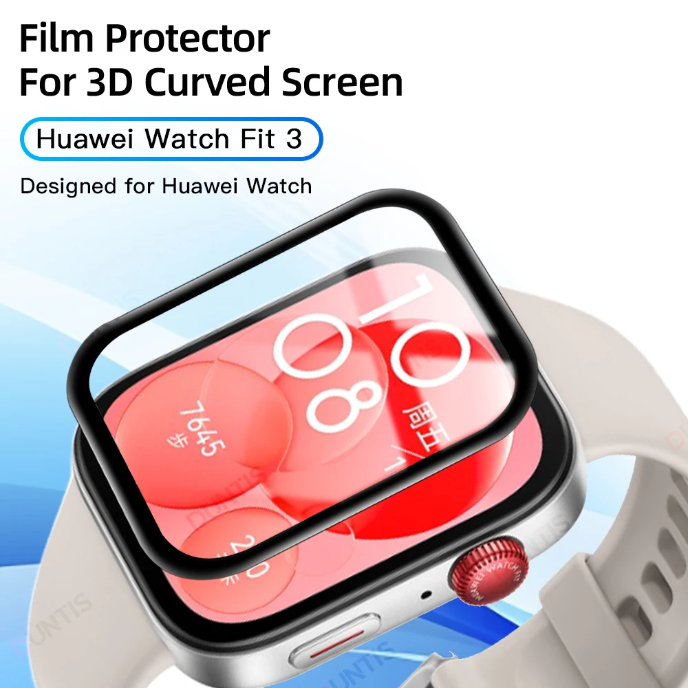 Screen Protector for Huawei Watch Fit 3 3D Curved Screen Protector for Huawei Watch Fit3 Ultra-HD Full Coverage Protective Film