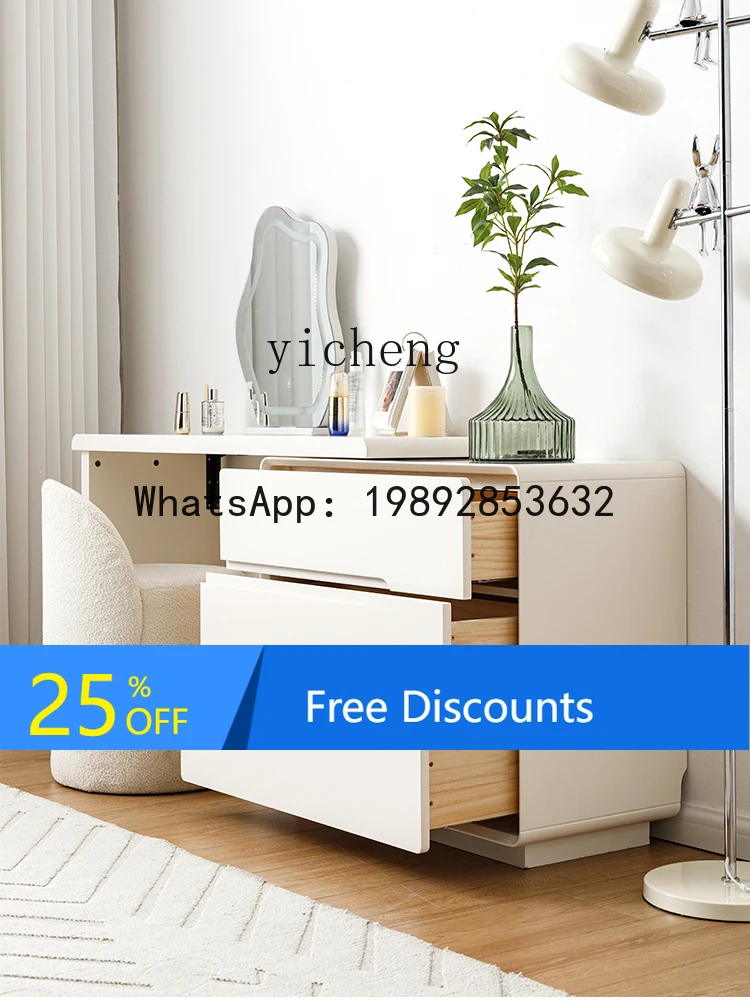 

AA solid wood dresser storage cabinet integrated minimalist bedroom makeup table bedside chest