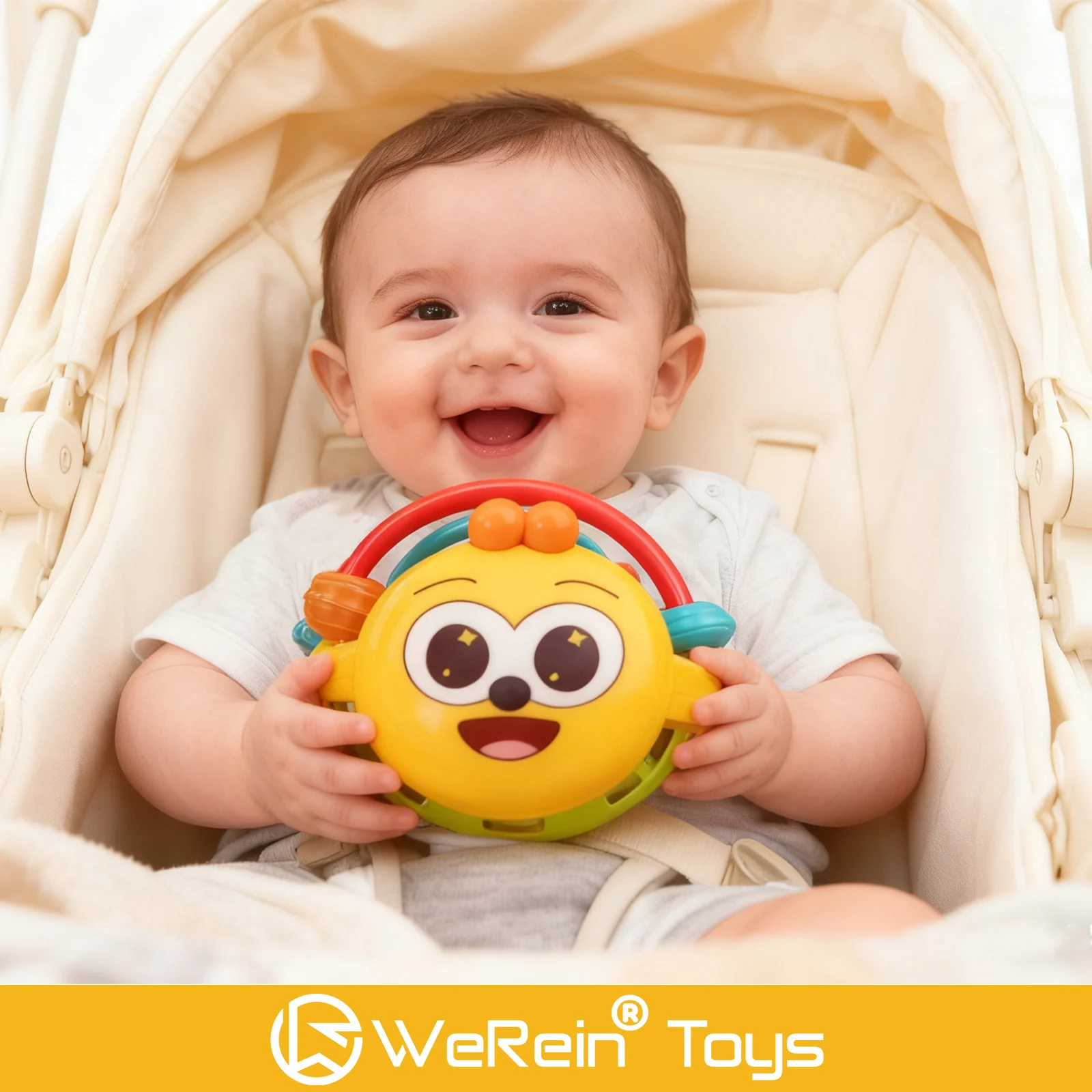 Palla portatile per api in silicone morbido per neonati e bambini piccoli Giocattolo da presa Texture confortevole Giocattolo per lo sviluppo