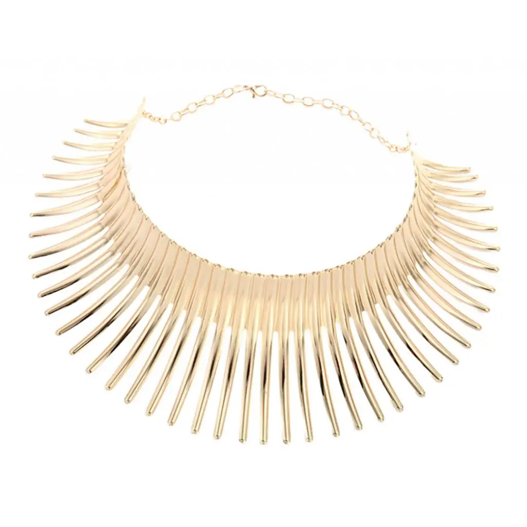 Metal Choker Necklace African Style Canine Fringe Elegant Neck Accessory for Graduation Birthday Daily Wear