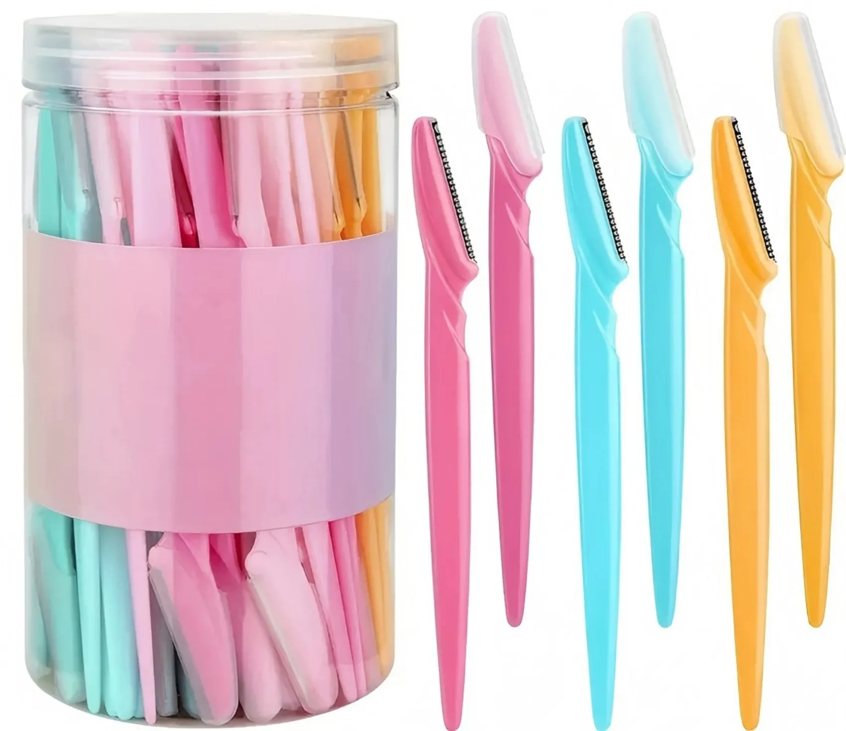 Unisex Makeup Eyebrow Scissors & Razors Set - Facial Hair Removal Tools, Eyebrow Clippers, Skin-Smoothing Shaving Beauty Accessories