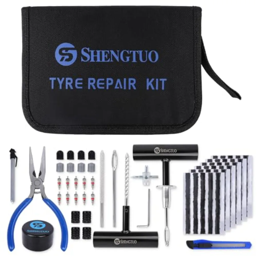 

Universal Portable Tire Repair Kit 62PCS Easy to Use and Well Packaged for Emergency Situations Ideal for Cars Autos ATV UTV Tr