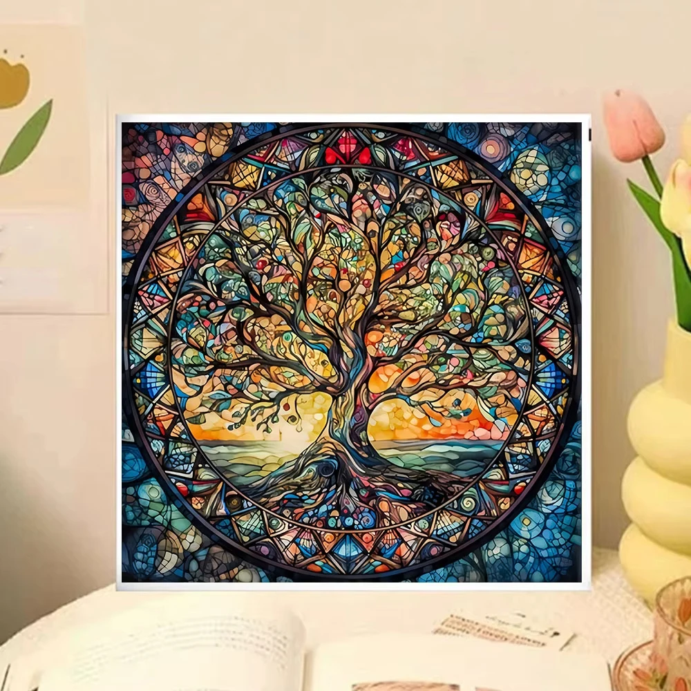 Glass Tree Landscape Jigsaw Puzzles 500PCS/1024 PCS Wall Decor for Living Room Bedroom Perfect Gift No Frame