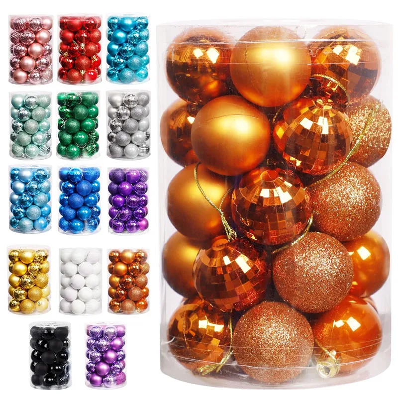 

24Pcs Halloween Christmas Matte Ball Decoration Xmas Tree Pendent Ornaments Home Decor New Year Party Supplies Accessory