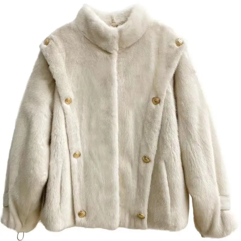 Cappotto da donna coreano imitazione pelliccia di visone giacca allentata Senior Sense Outer Wear Coat Warm Temperament cappotto di pelliccia da donna