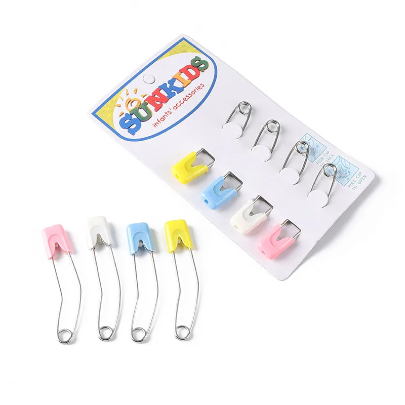 

Safety Pins for Cloth Diaper Clothes Plastic Head Insurance Buckles Knitting Stitch Markers Baby Safety Locking Pins 6cm 4Pcs