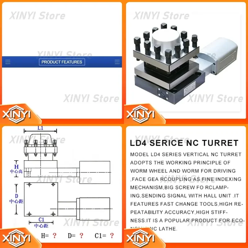 High Repeatability Accuracy LD4 CNC Lathe Turret Tool Changer Multi-Position NC Turret for Lathe Machine