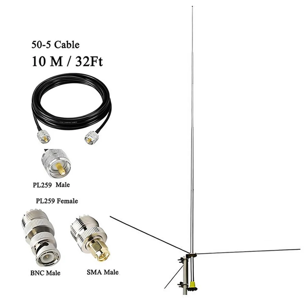 Zestaw antenowy CB 27MHz - Antena radiowa 5.2m do domu, Cobra, Uniden, Bearcat, radiotelefonów mobilnych i dwukierunkowych (wraz z VAT) — zdjęcie 3