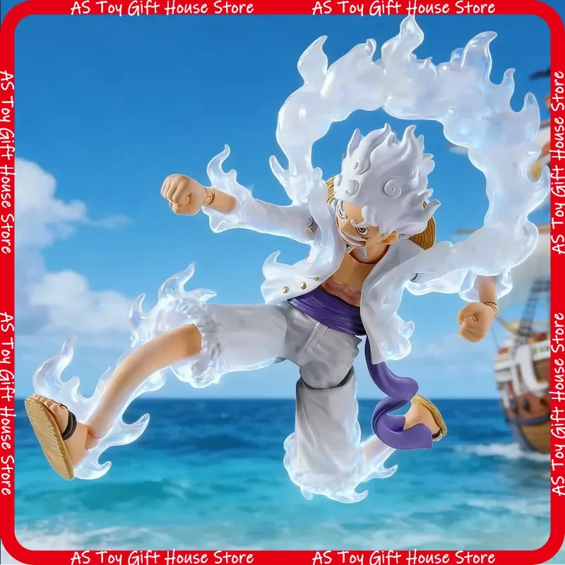 Figurine articulée One Piece Monkey D. Luffy Gear 5 Sun God Nika, visages interchangeables, accessoires multiples, décoration anime