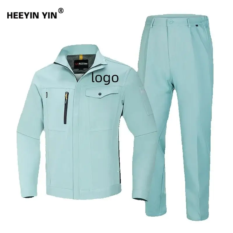 Autumn Men's Solid Color Workshop Workwear Suit Uniform Print Logo Construction Worker Construction Maintenance Welding Jacket