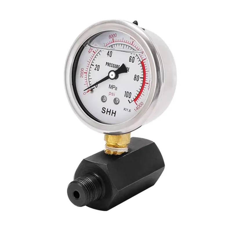 

Манометр для вакуумных и гидравлических систем из нержавеющей стали на 100 МПа с монтажным основанием — ударопрочный и износостойкий манометр