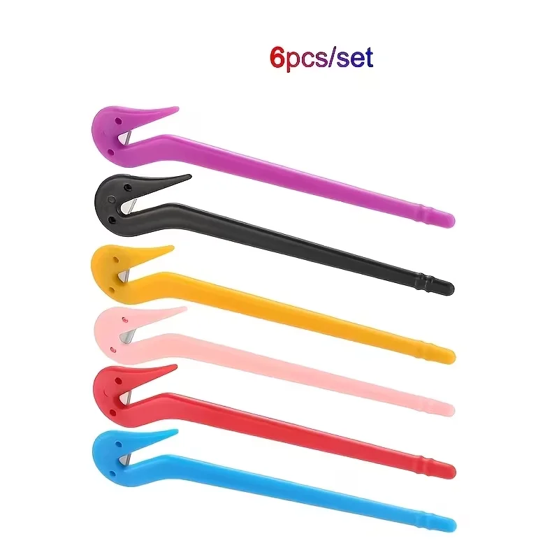 6-Piece Professional Hair Tie Scissors Set Ergonomic Handles Color-Coded Grips Precise Cutting for Hair Ties