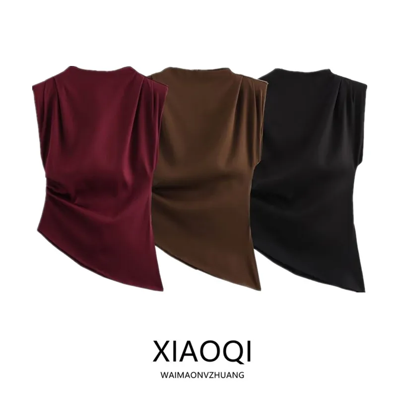 

Women's New Autumn Winter Svel irt Folded Decoration Pad oulder 3D Tailoring Straight Cut Regular Length 00% Other...