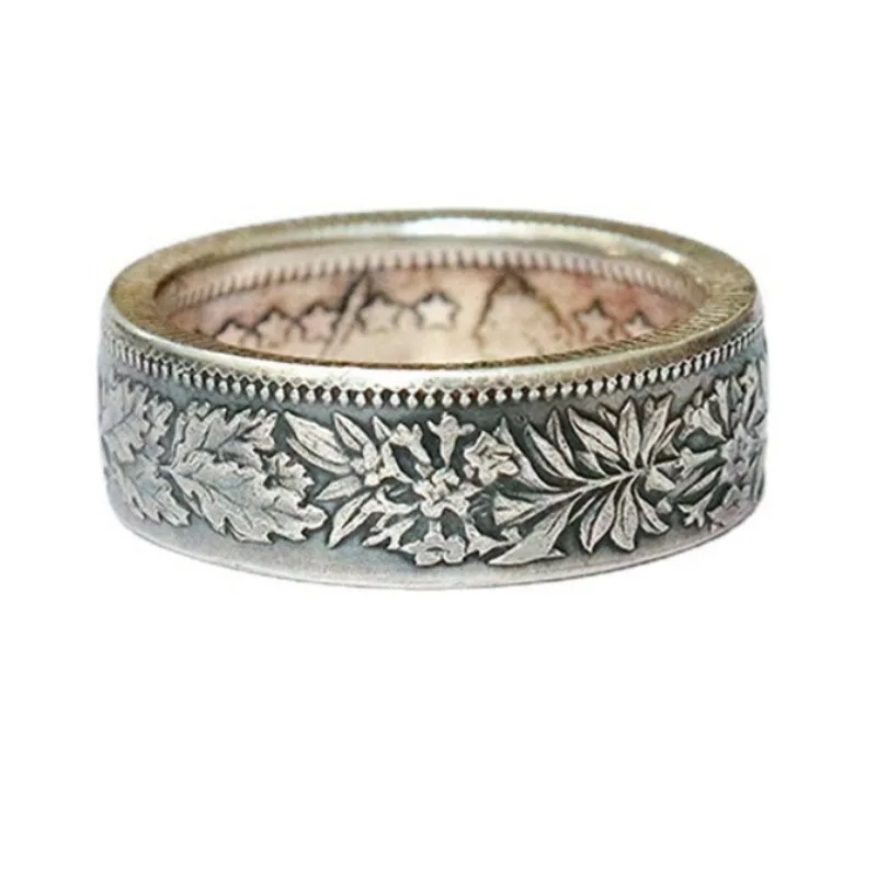 Vintage Swiss Franc Handmade Coin Altered Rings for Women Men Fashion Snowflake Pattern Creative Personalized Souvenir Jewelry