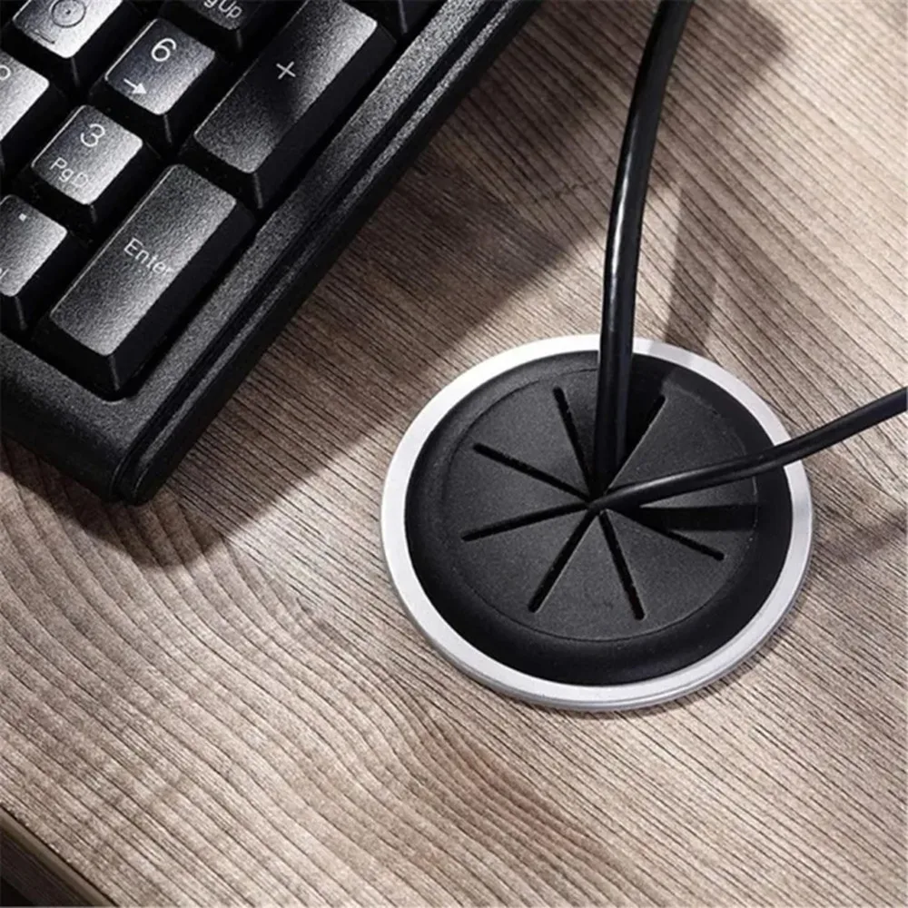 Schreibtisch-Kabeltülle, Drahtlochabdeckung, flexibler Auslass, Staubstopfen, Draht, ordentliche Gummidichtung im Schreibtisch, Tisch für Home-Office-Computer