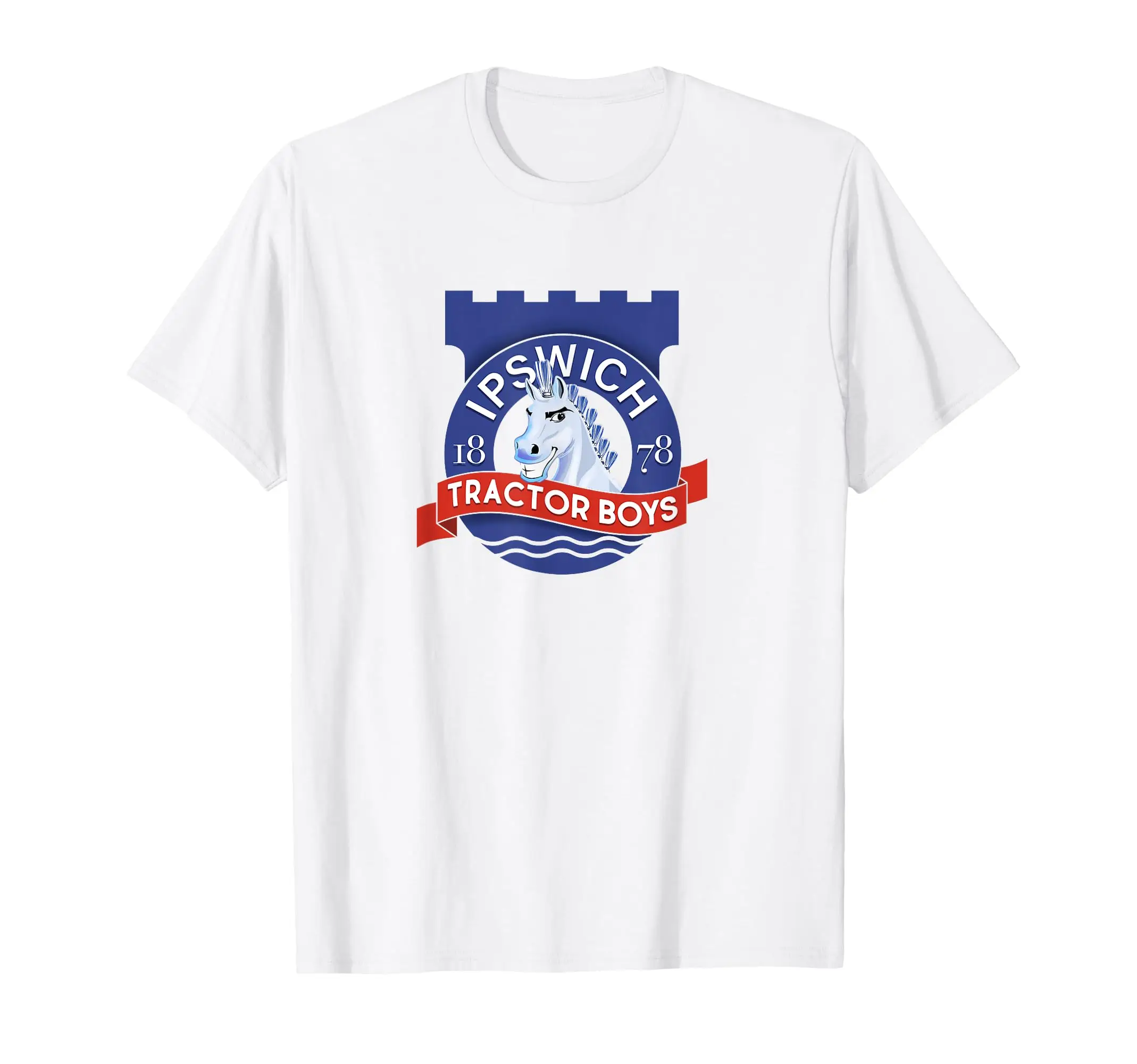 Ipswich Town Fan Tractor Boys - Suffolk Punch Badge T-Shirt Classic Logo T Shirt and Stickers, Unisex Adult T Shirt Collection