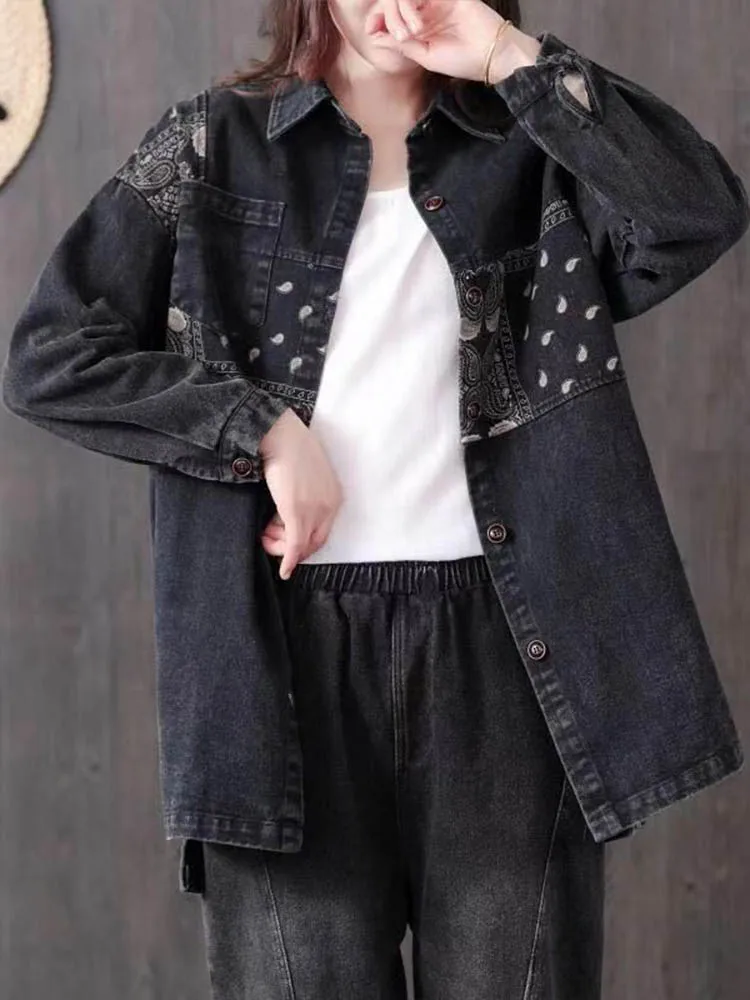 Max LuLu 2022 Spring New Korean Fashion Design Ladie Embroidery Denim Coats Womens Loose Casual Jackets Patchwork Gothic Clothes