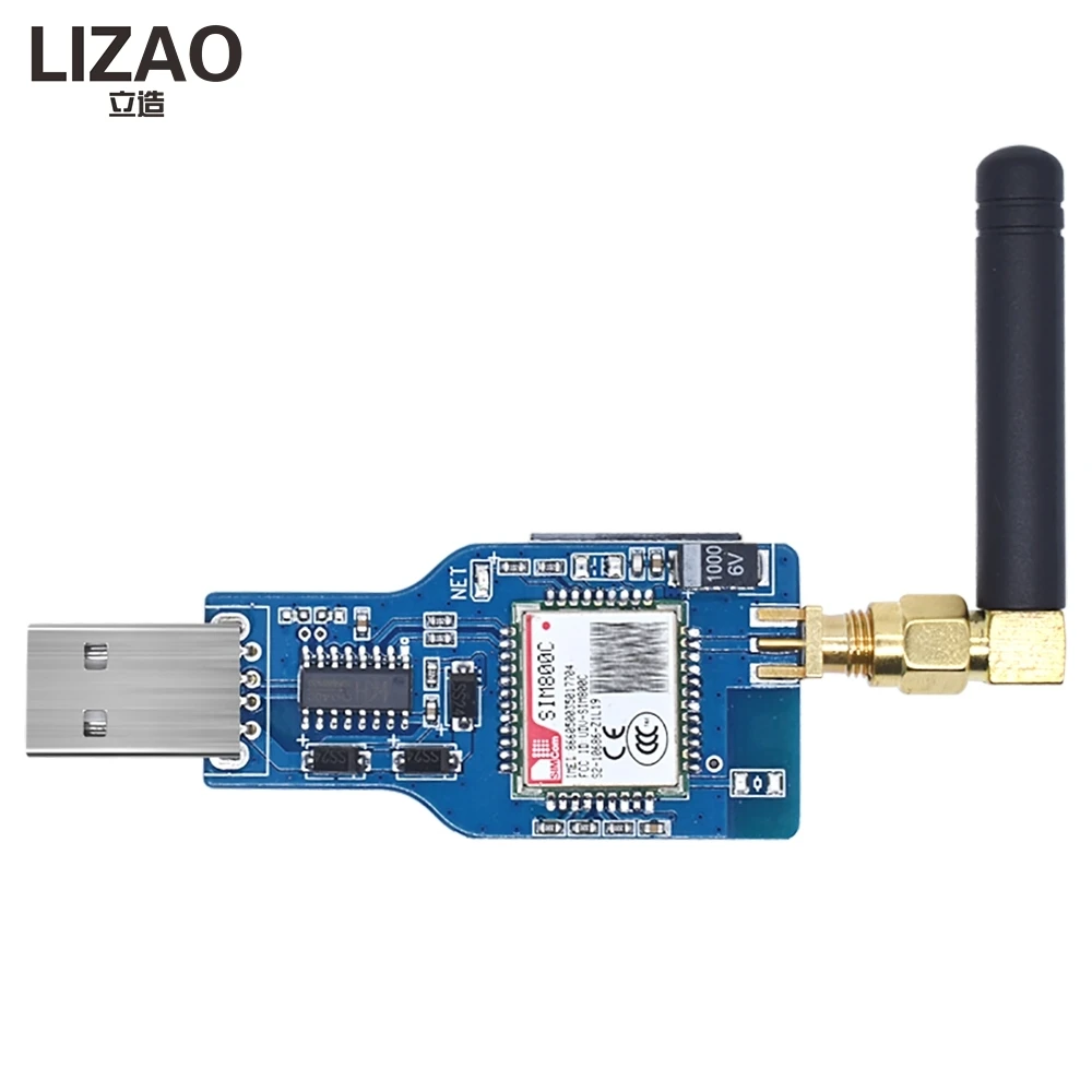 USB SIM800C Serial GPRS GSM Module, CH340 Chip Wireless Communication Board With Antenna For PC Electronic DIY Project