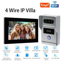 4 Wires Tuya Wifi 1080P Video Intercom Video Door Phone 7'' Touch Monitor Video Doorbell Door Camera Security System IP Villa