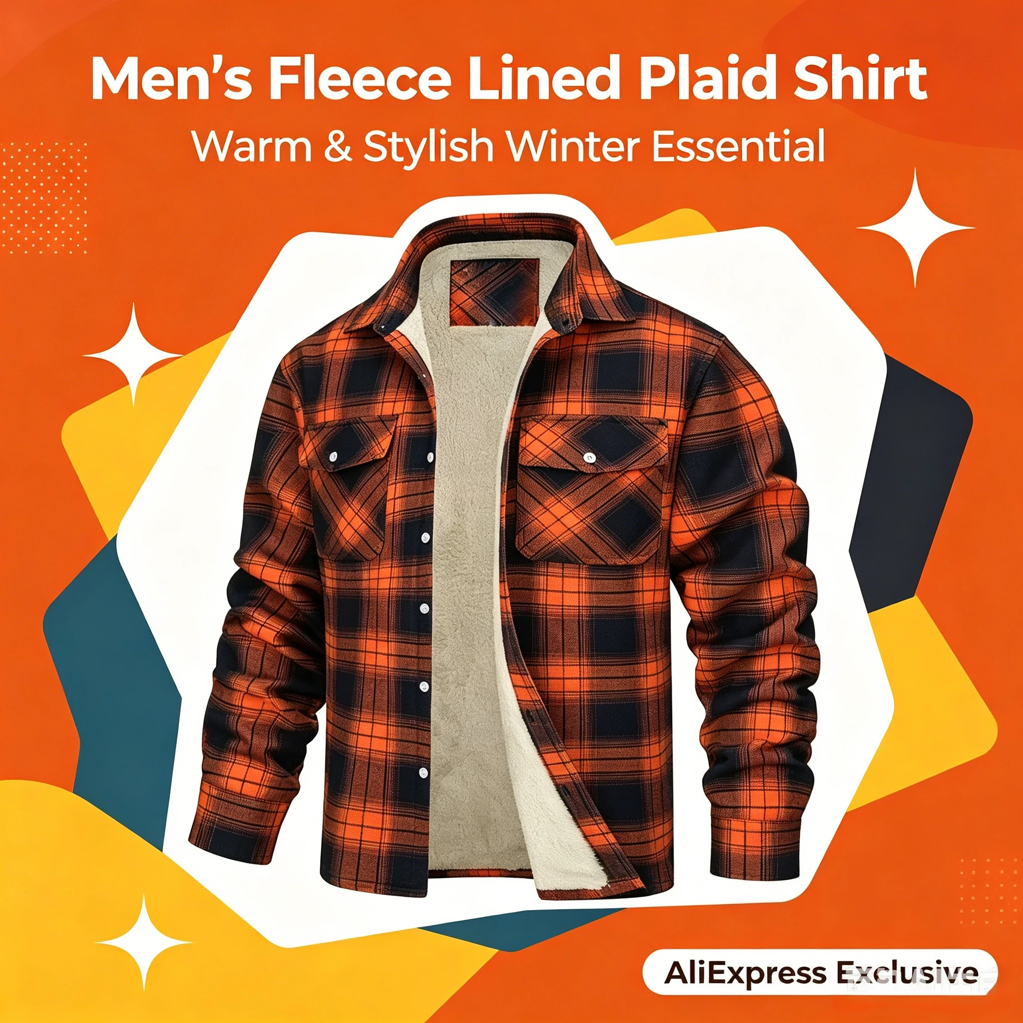 Men's Fleece Plaid Jacket Casual Loose Cotton Jacket Thicken Lining Flannel Warm Outwear Autumn Winter Work Coat Outerwear S-5XL