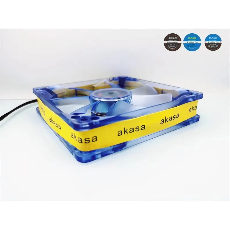 pa 120*120*25mm Brand  silent 12025 LED luminous double ball bearing 12V 0.12A chassis 12CM computer cooling fan