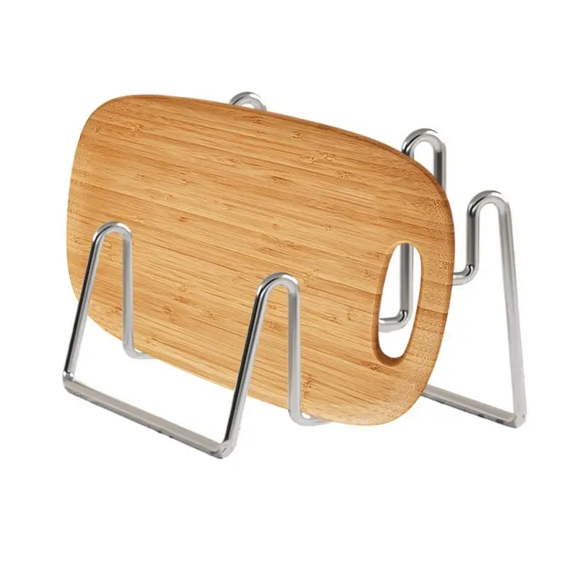 Support organisateur de planche à découper, support organisateur en acier inoxydable pour plaque peu encombrante, conception à 3 fentes, rangement de planche à découper