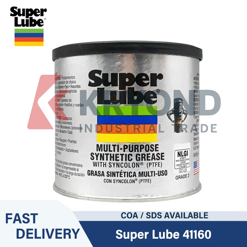 Super Lube 41160 Synthetic Grease 400g PTFE Based Food Grade Lubricant Waterproof Non Toxic for Bearings Motors and Gears