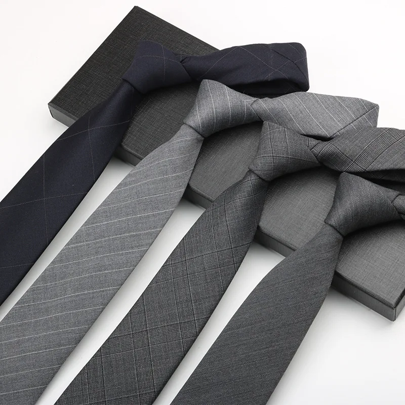 高級メンズウールネクタイ手作りロングストライプ柄グレーと黒多用途ファッショナブルな韓国スタイルカジュアルネクタイ