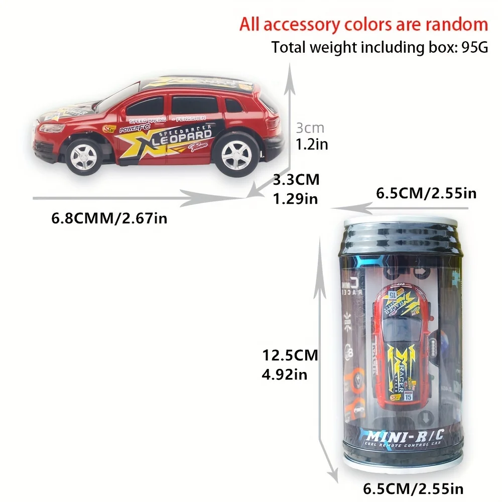 Mini Electric  RC Car Coke Can Speed  Radio Remote Control Micro Racing Car with Led Lights Car Toys Gifts for Boys Girls