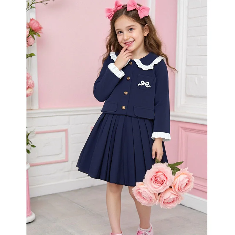 

Одежда для девочек, топ с длинными рукавами в корейском стиле + юбка, комплекты из 2 предметов для детей, осенне-зимняя повседневная одежда, комплект для дня рождения для девочек