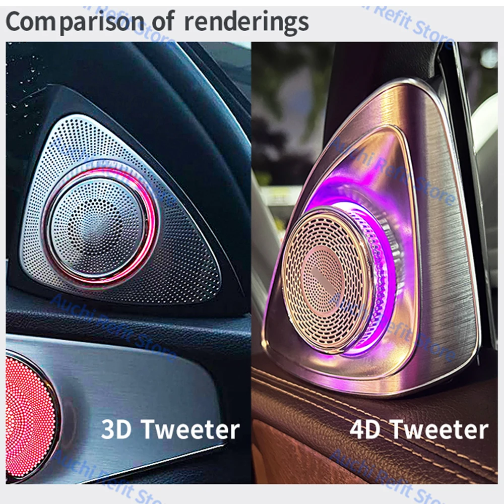 New 7/64Colors 3D 4D Rotary Treble Speaker For Mercedes Benz W222 S-class 2014-2020 Year RGB LED Ambient Light Car Horn Retrofit